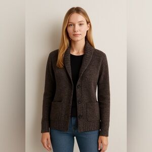 LL Bean Signature Lambswool Cardigan Sweater